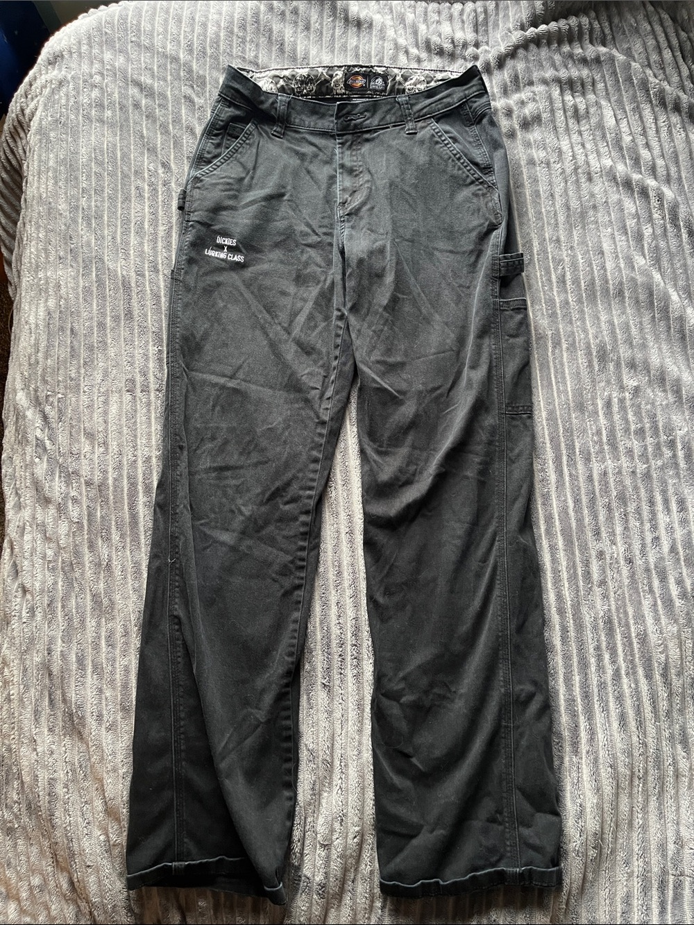 Dickies X Lurking Class Black Carpenter Cargo Pants owith Utility Loop